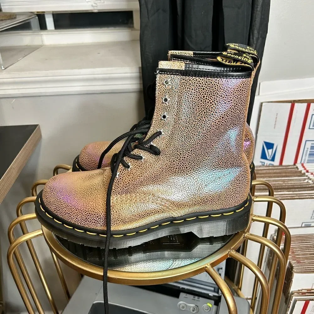 Dr.Martens 1460 Ray Sand Rainbow Boots NWT